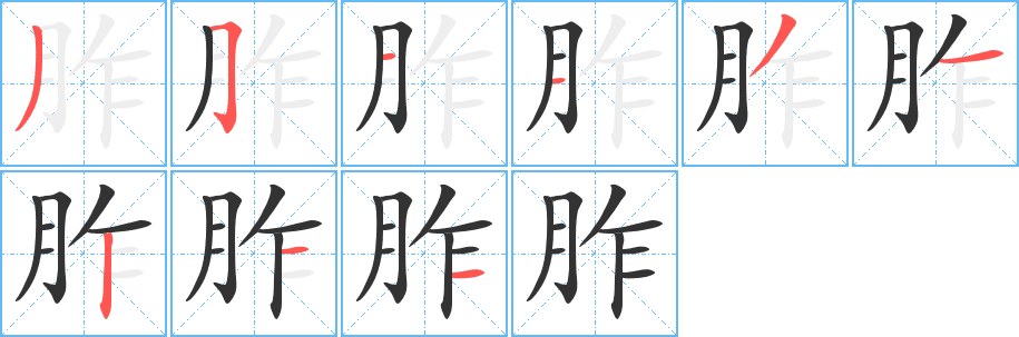 胙的筆順分步演示